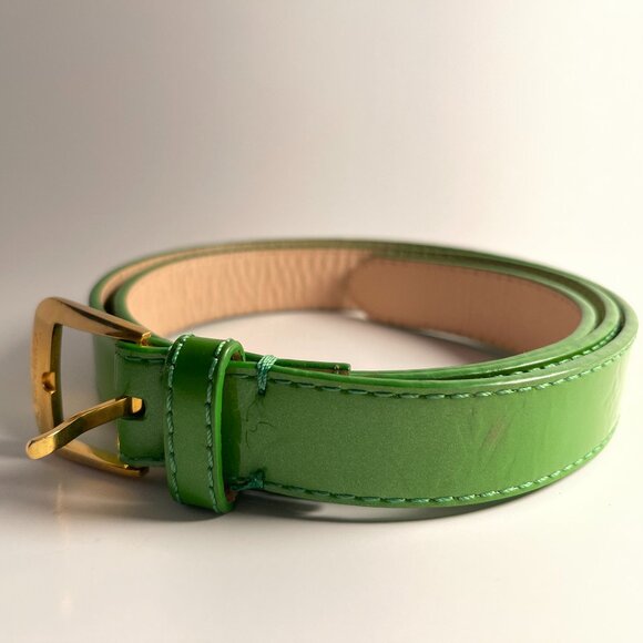 Green Patent Leather Louis Vuitton Belt Vintage Size 36 main image 4